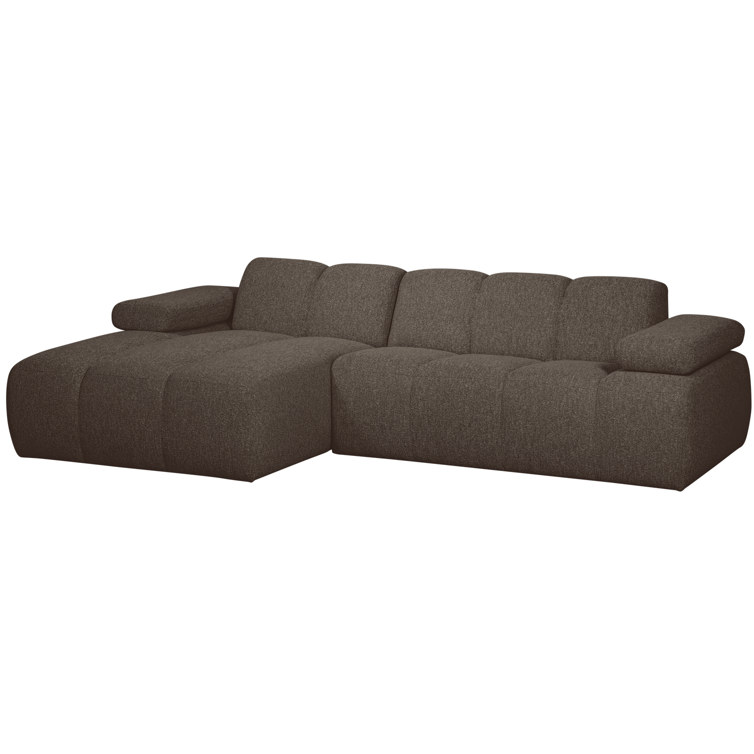 Kampinė sofa MOJO I, kairė, bouclé, rudos spalvos