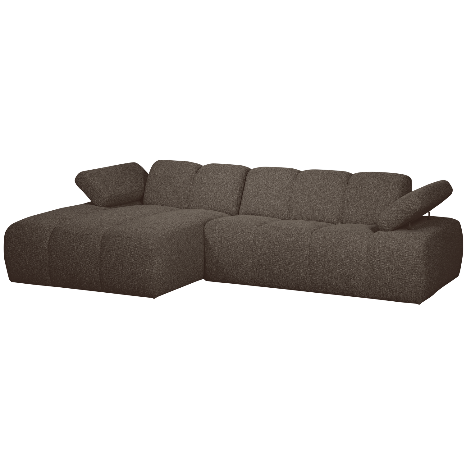Kampinė sofa MOJO I, kairė, bouclé, rudos spalvos