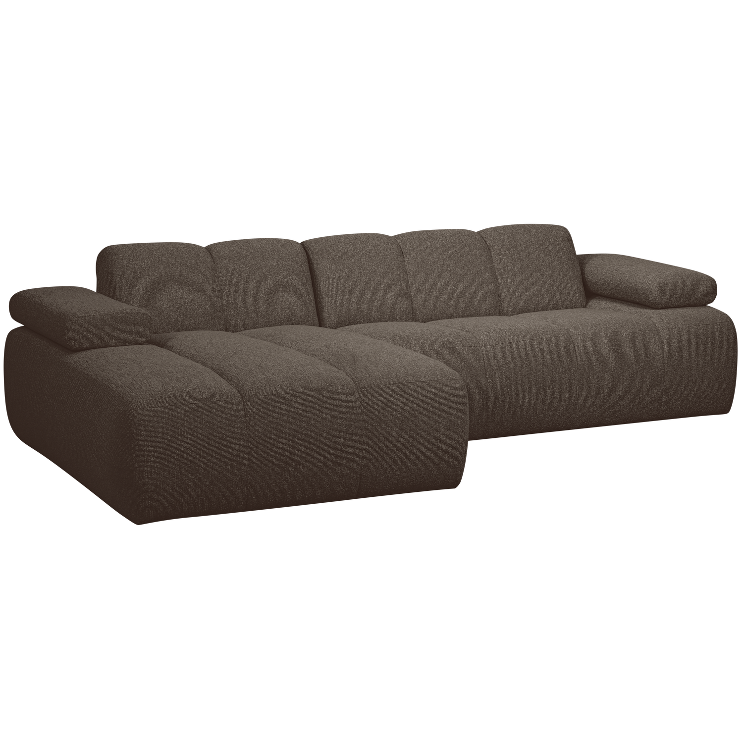 Kampinė sofa MOJO I, kairė, bouclé, rudos spalvos