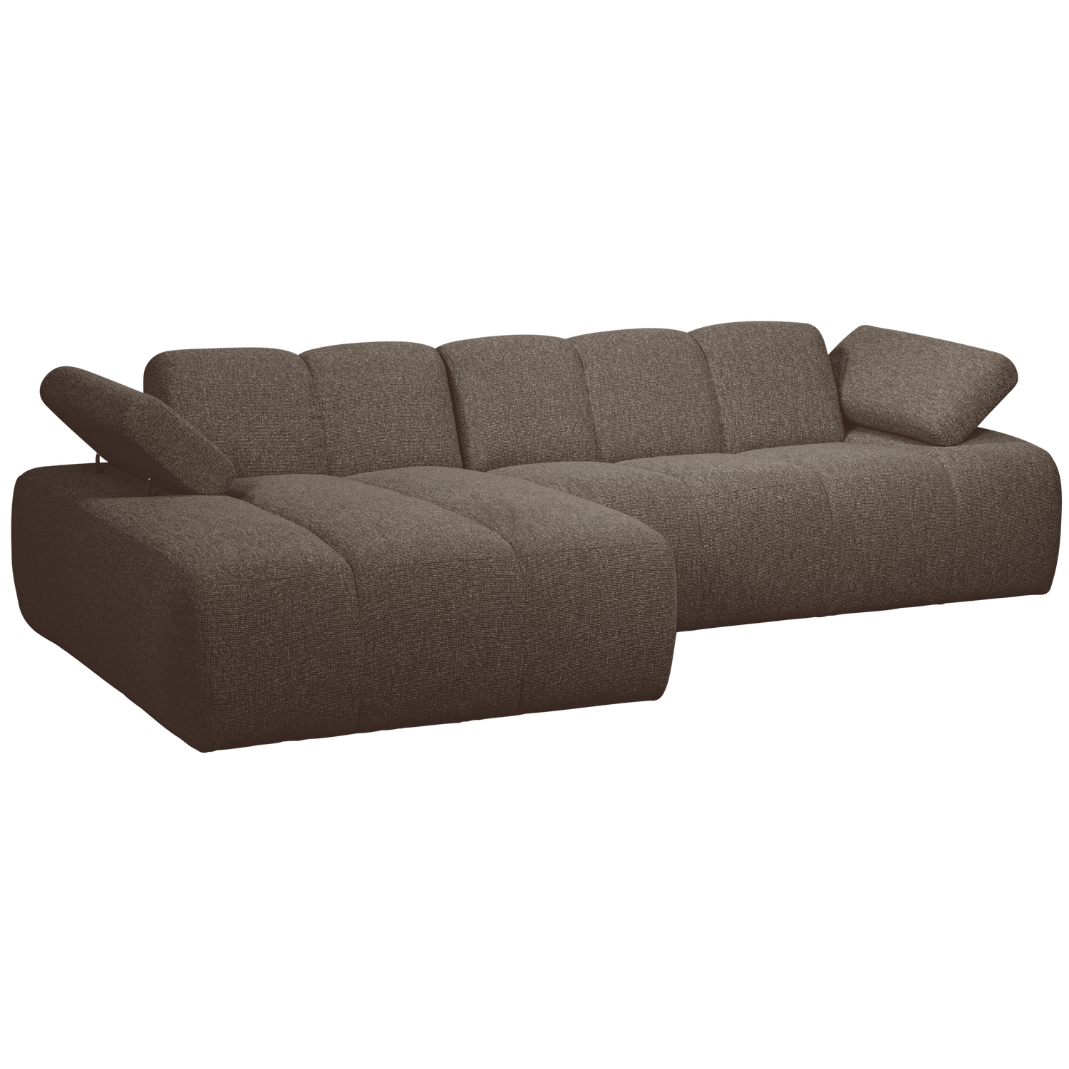 Kampinė sofa MOJO I, kairė, bouclé, rudos spalvos