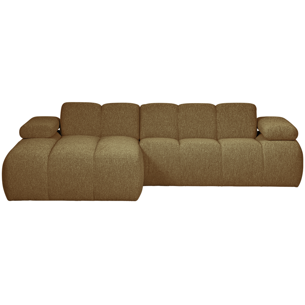 Kampinė sofa MOJO I, kairė, bouclé, geltonos/rudos