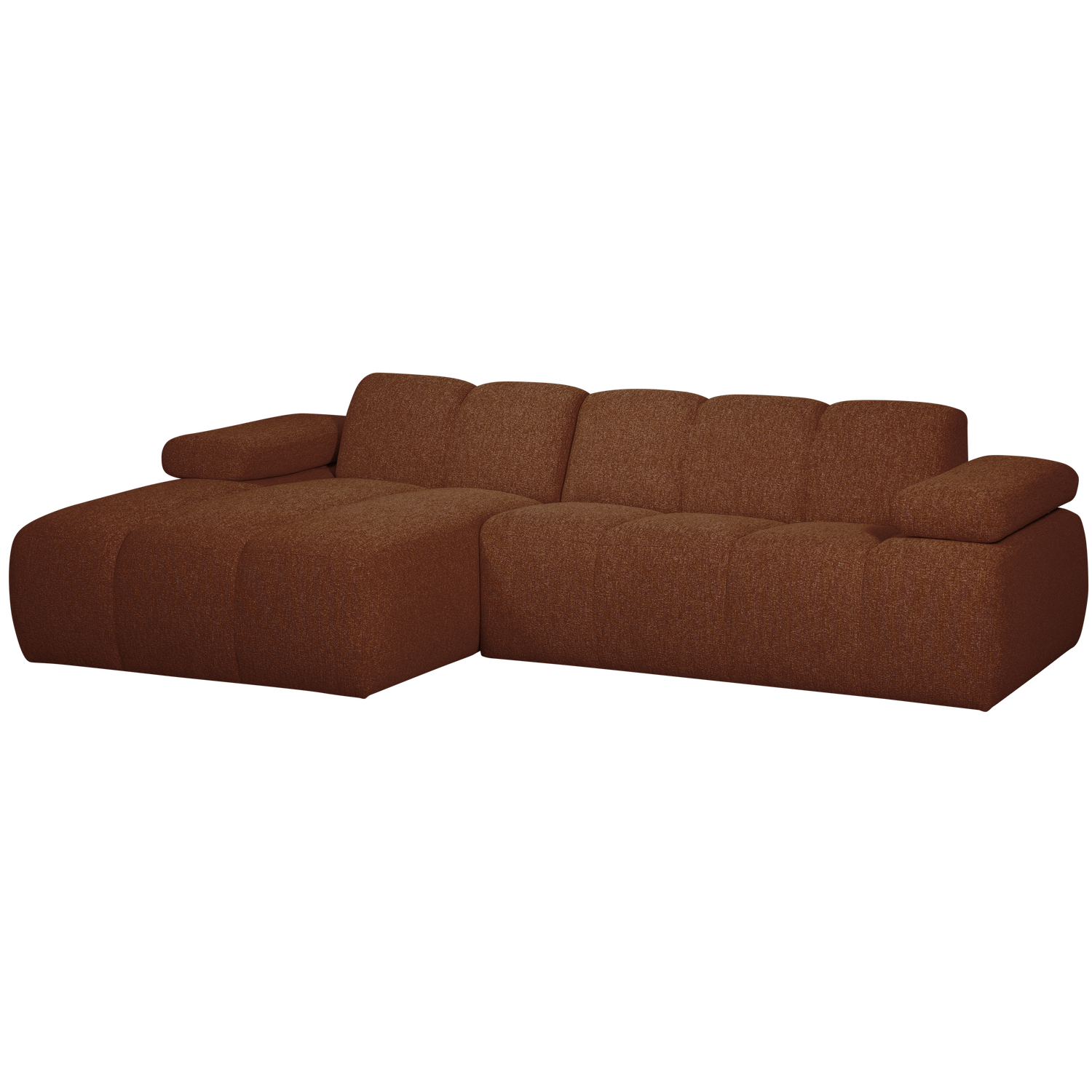 Šezlonginė sofa MOJO dešinėje, rifliuotas audinys, Dark Sand