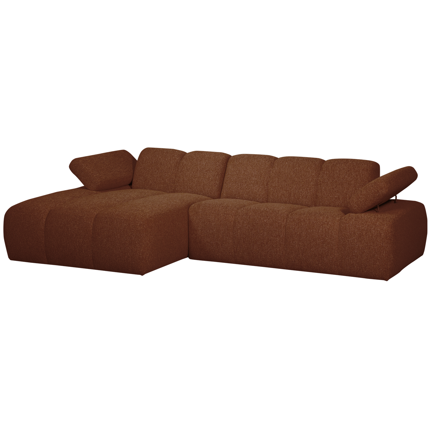 Šezlonginė sofa MOJO dešinėje, rifliuotas audinys, Dark Sand