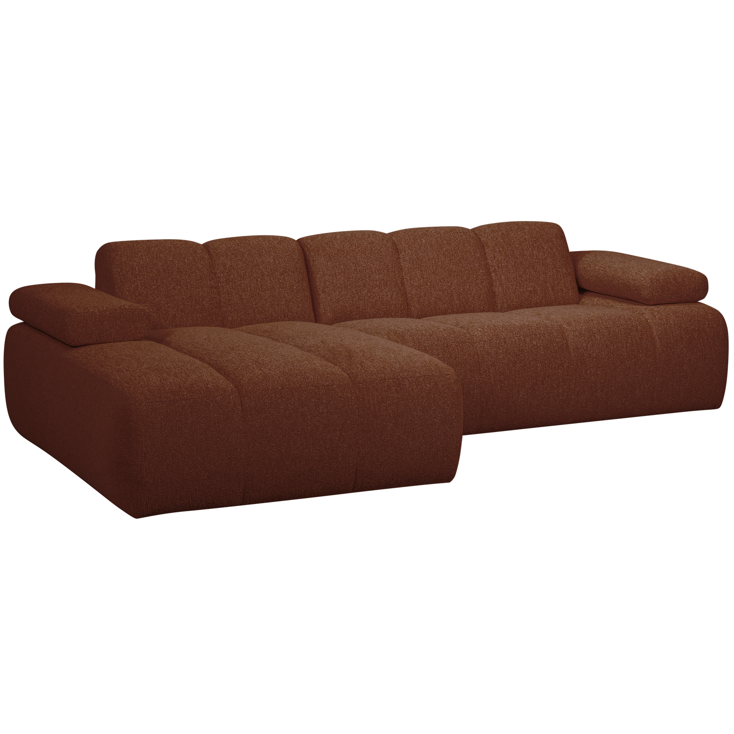Šezlonginė sofa MOJO dešinėje, rifliuotas audinys, Dark Sand