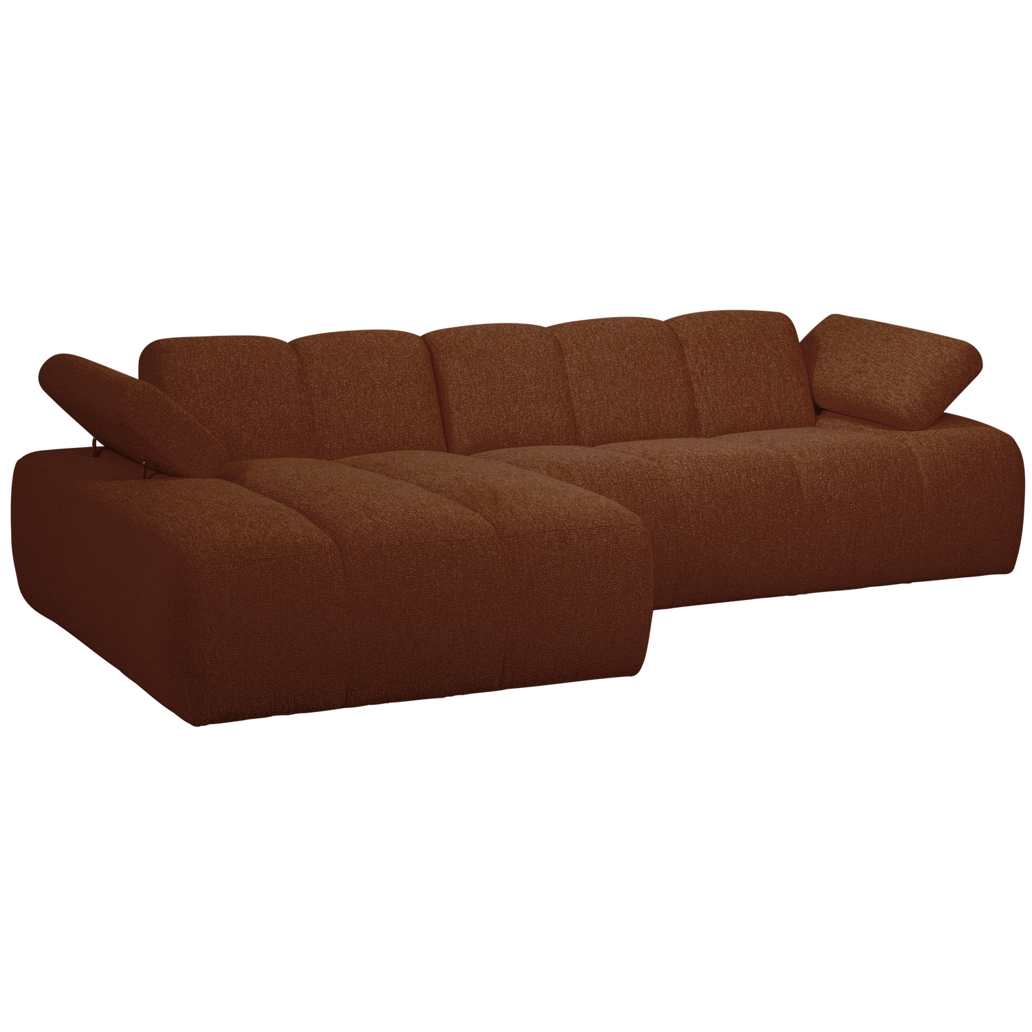 Šezlonginė sofa MOJO dešinėje, rifliuotas audinys, Dark Sand