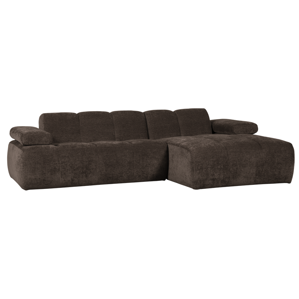 Chaise longue sofa MOJO right, bouclé fabric, beige melange