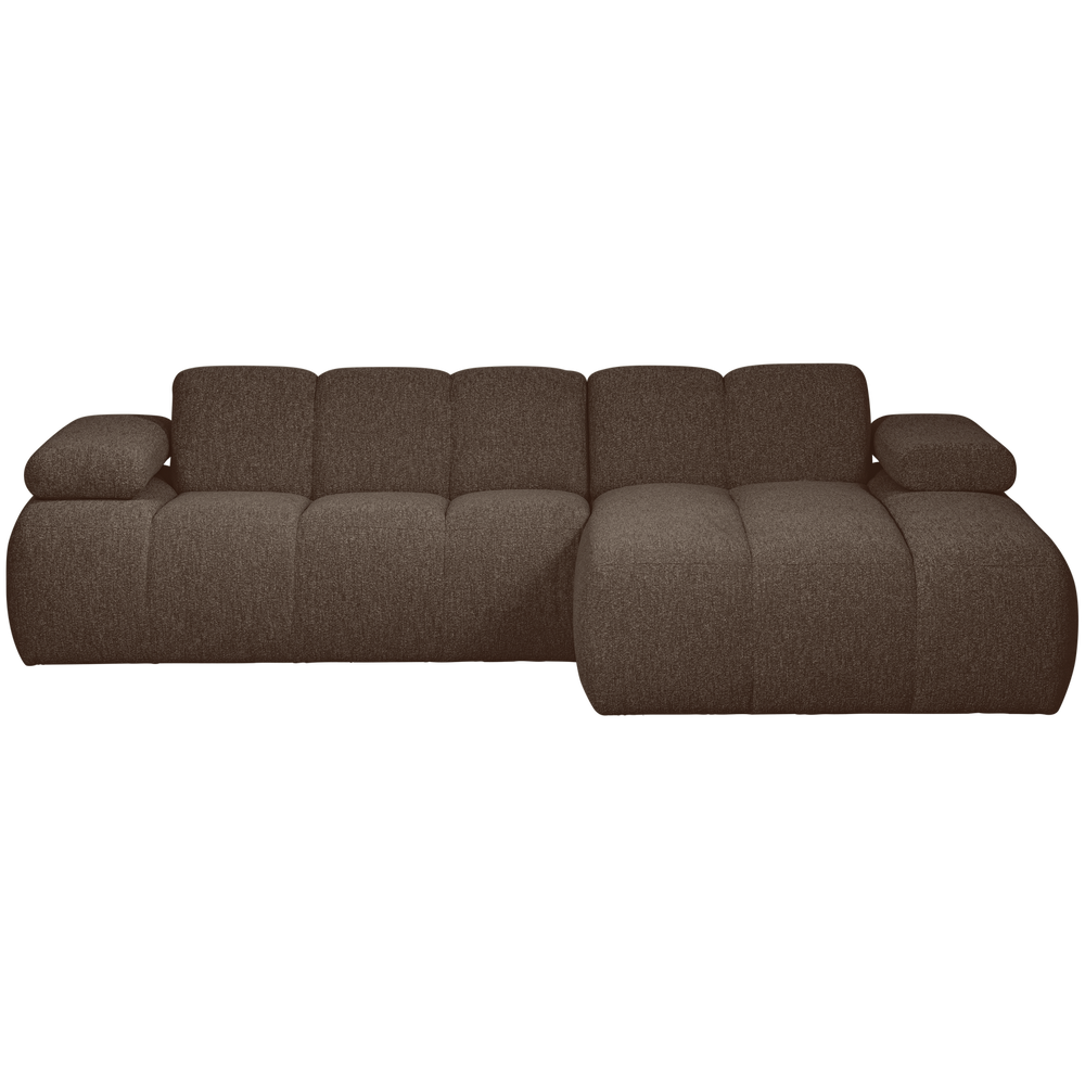 MOJO chaise longue sofa, right, bouclé fabric, yellowish-brown mélange