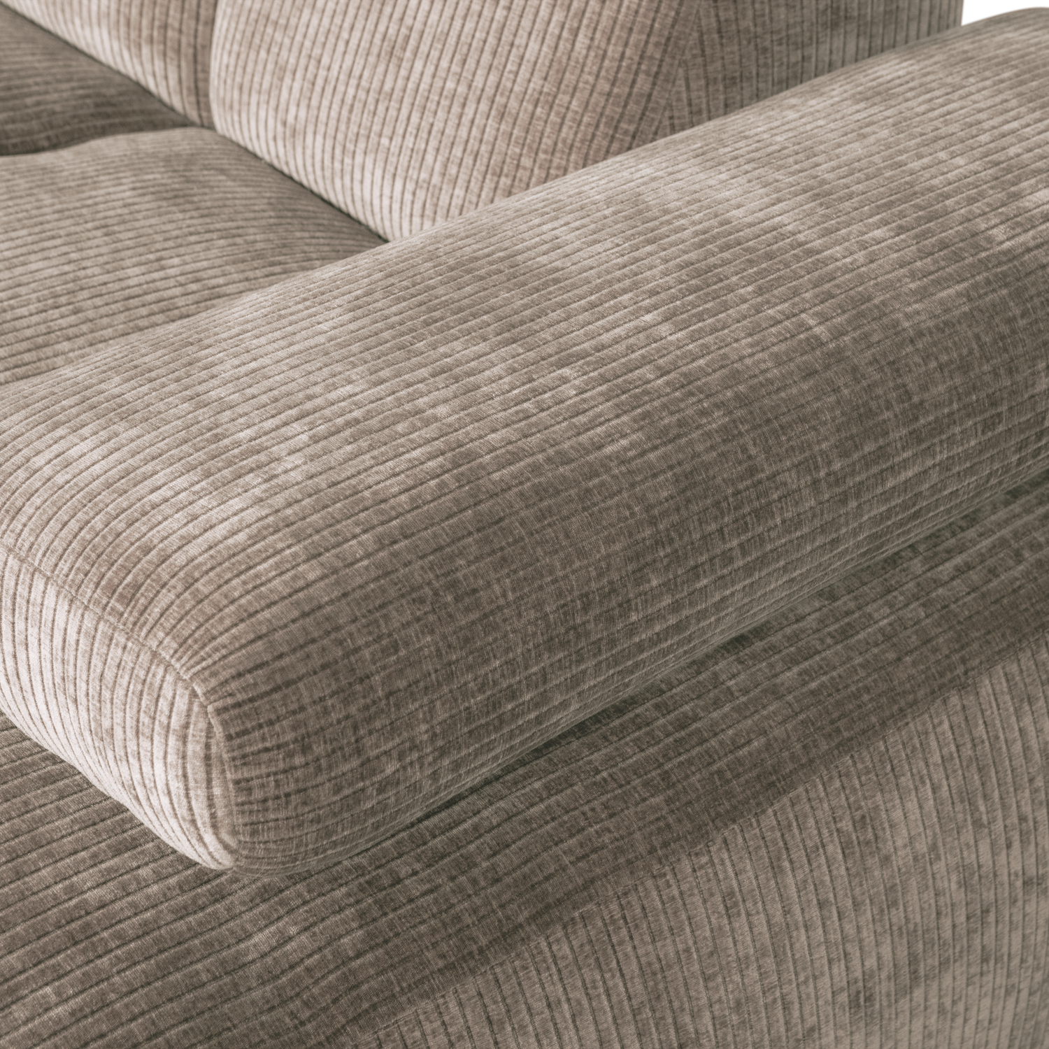 Šezlonginė sofa MOJO dešinėje, rifliuotas audinys, medaus geltonumo