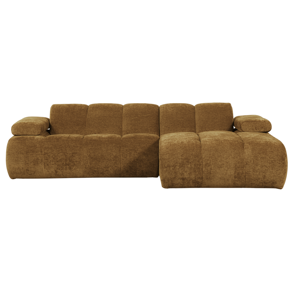 MOJO Corner sofa, ribbed fabric, Brown