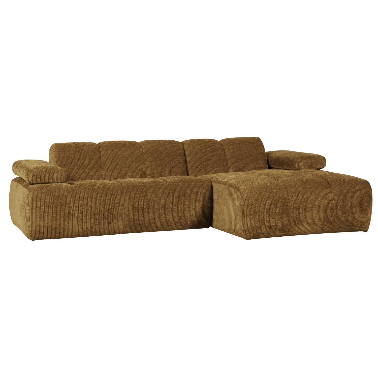 Kampinė sofa MOJO, rifliuotas audinys, Brown