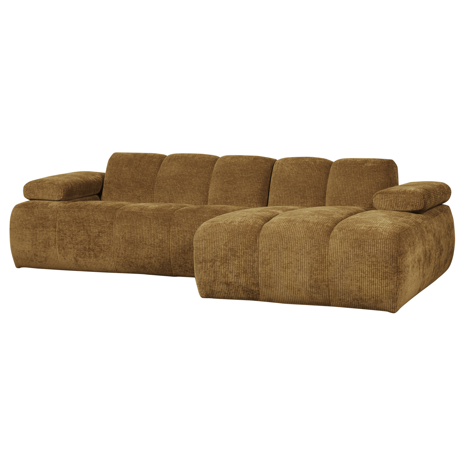 Kampinė sofa MOJO, rifliuotas audinys, Brown
