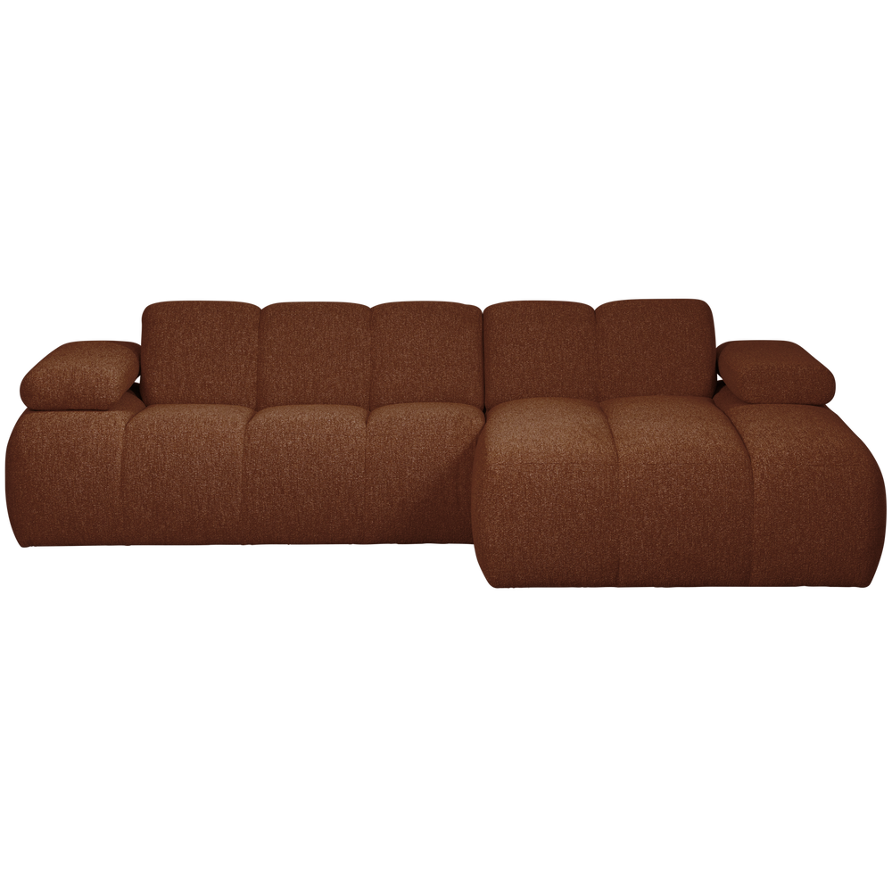 Kampinė sofa MOJO I, dešinė, bouclé, rūdžių rudos