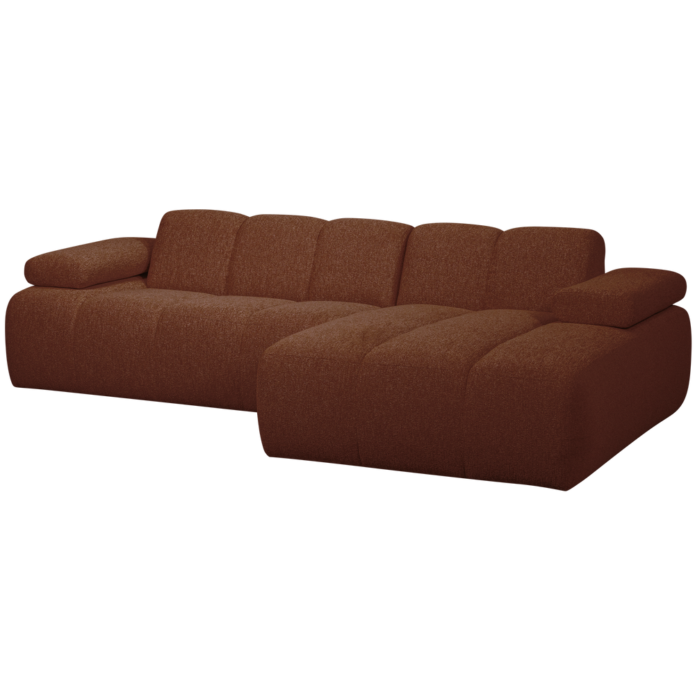 Kampinė sofa MOJO I, dešinė, bouclé, rūdžių rudos