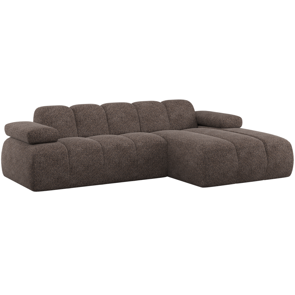 Sofa MOJO, šezlongas dešinysis vilnonis ruda
