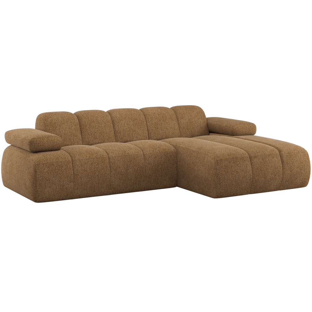 Sofa MOJO, šezlongas dešinysis vilnonis medaus geltona