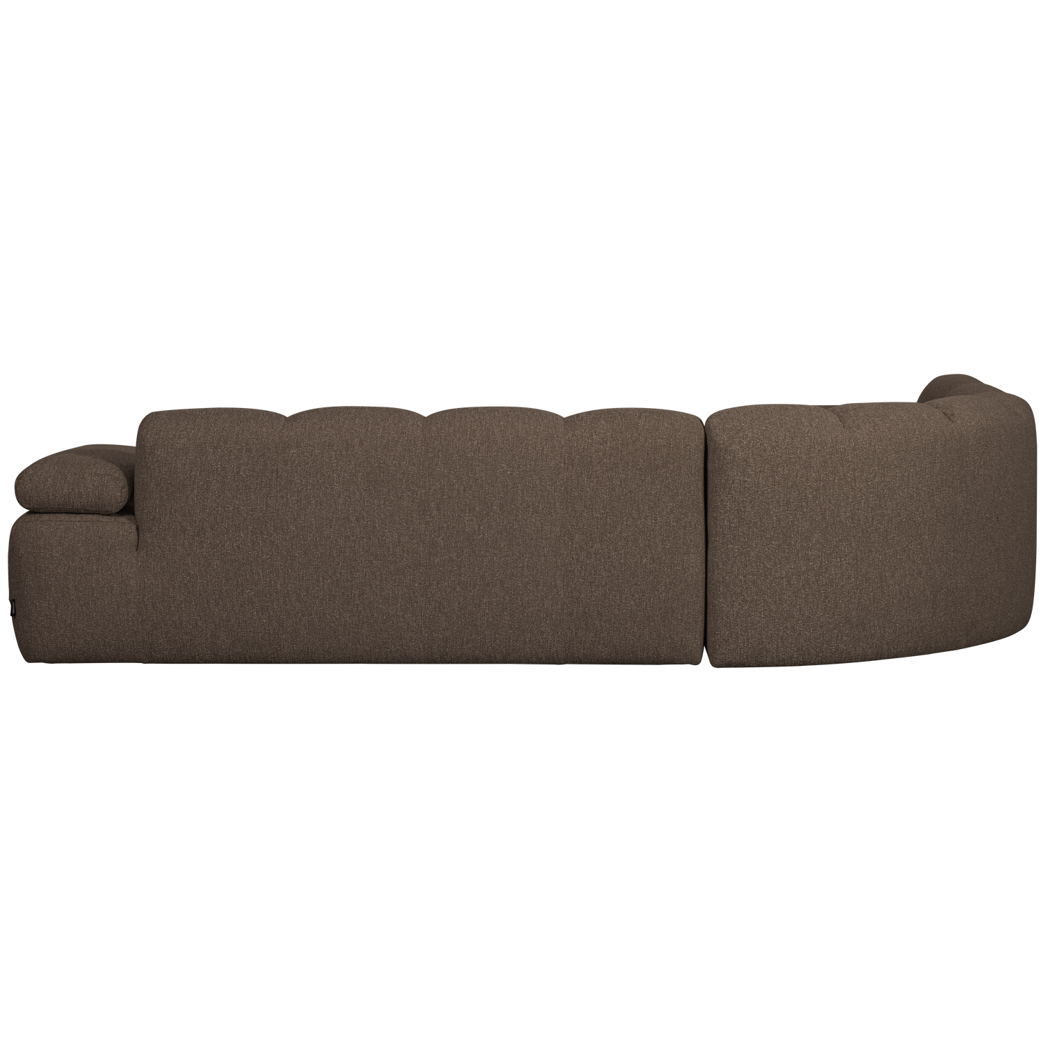 Kampinė sofa MOJO kairėje, bouclé audinys, Yellow/Brown Melange