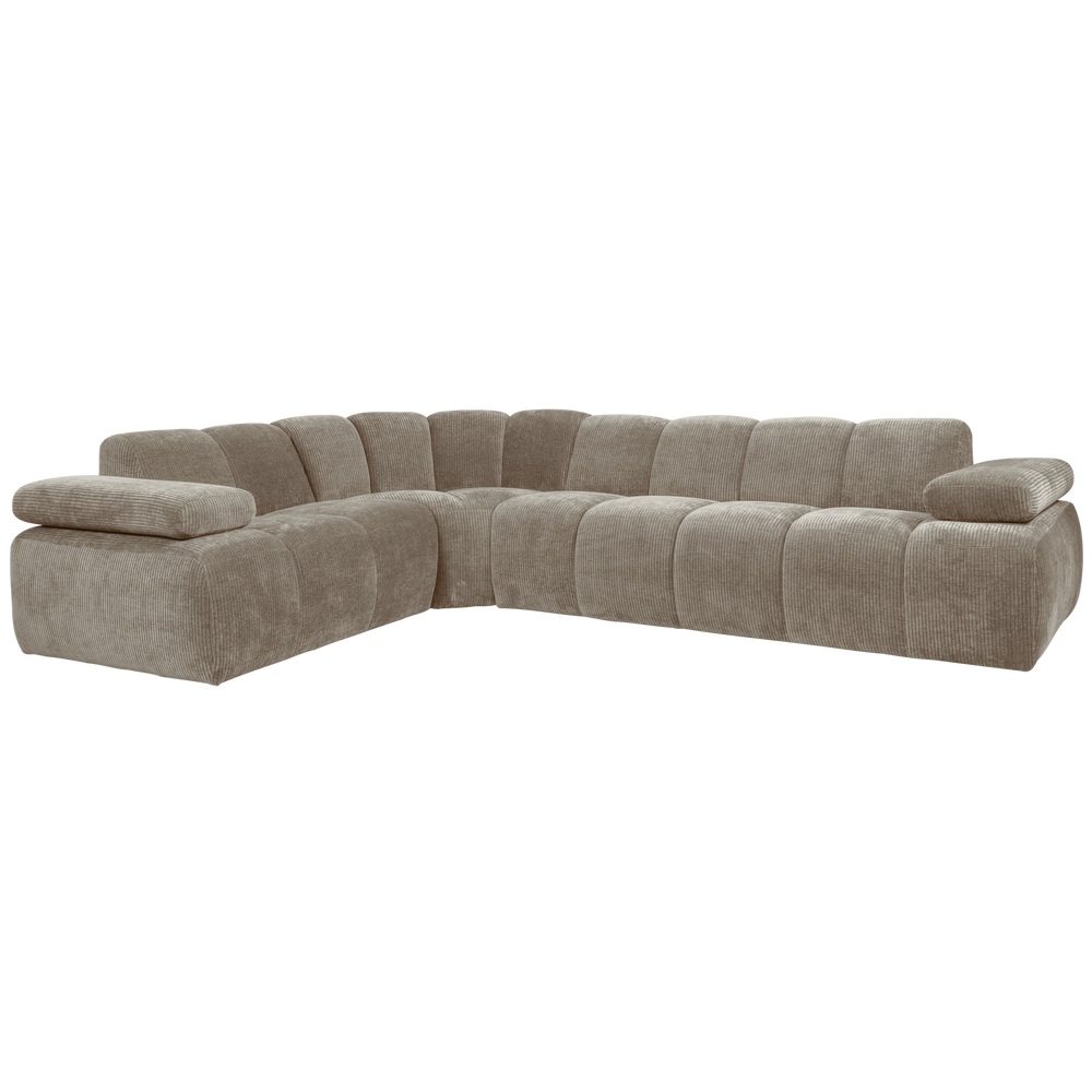 Kampinė sofa MOJO, kairė, tamsaus smėlio spalvos