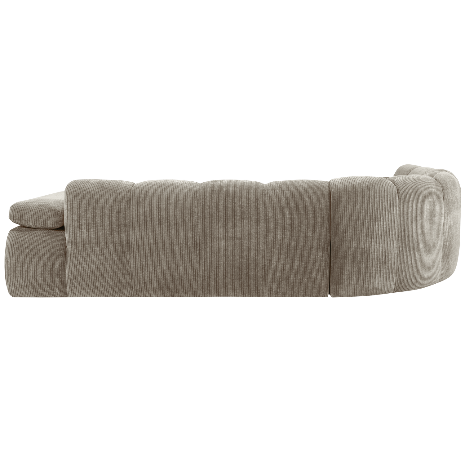 Kampinė sofa MOJO kairėje, rifliuotas audinys, medaus geltonumo