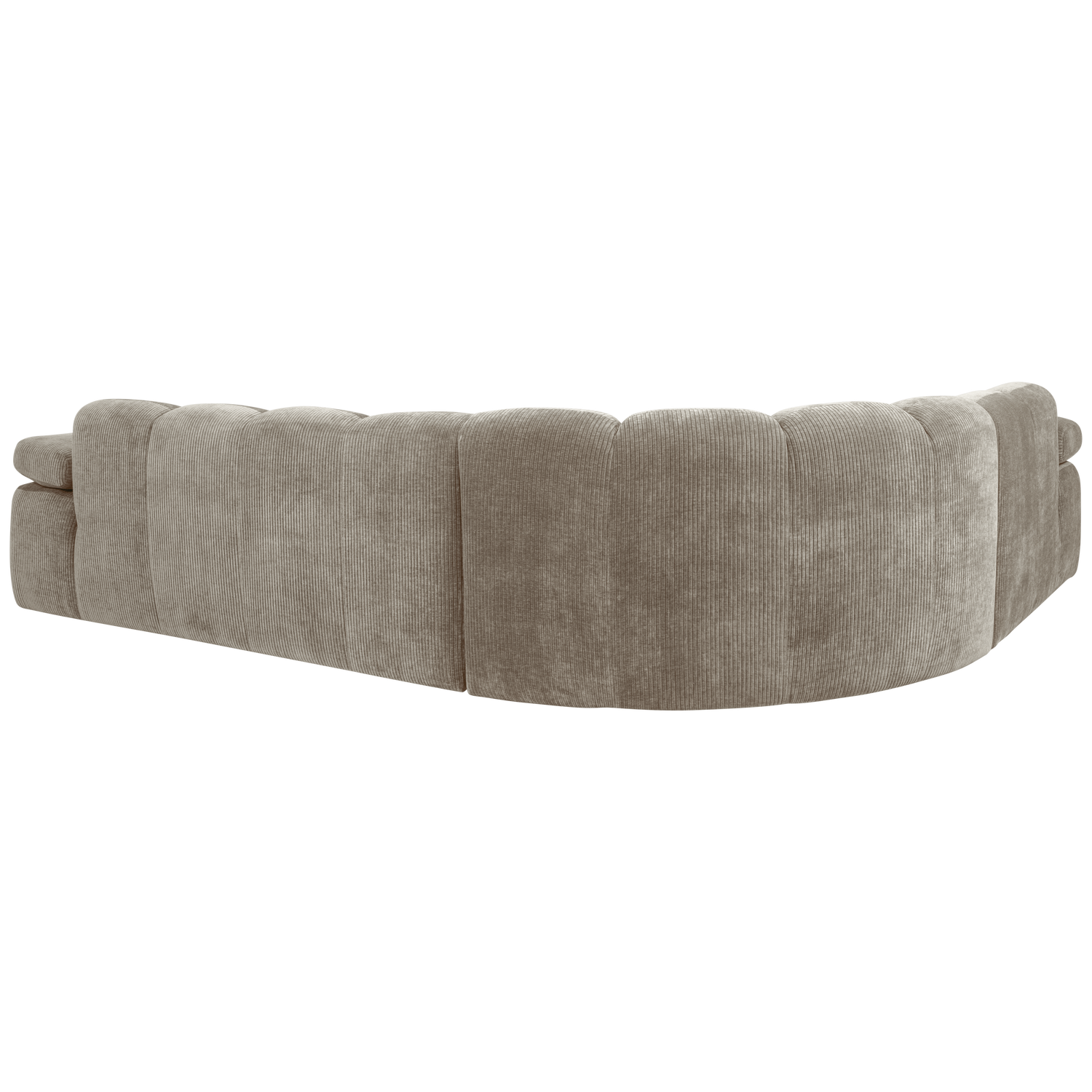 Kampinė sofa MOJO kairėje, rifliuotas audinys, medaus geltonumo