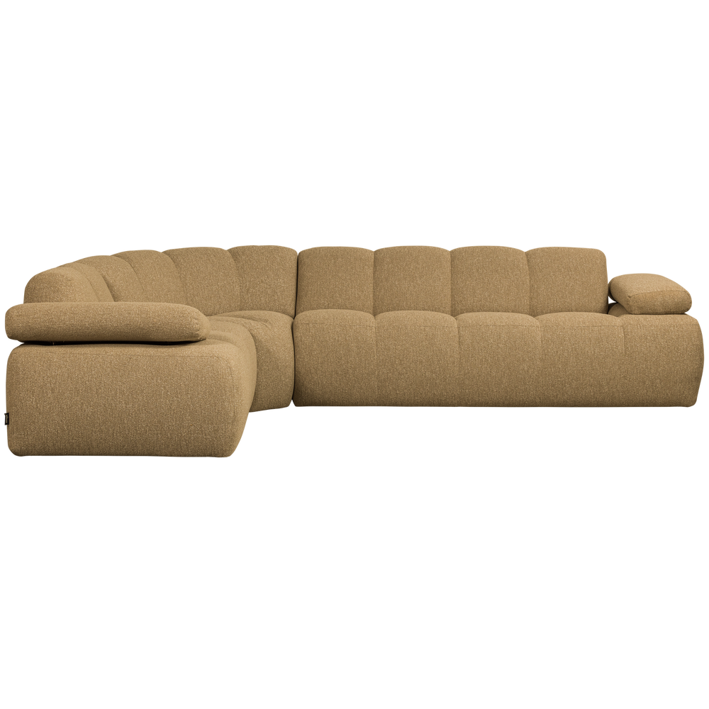 Kampinė sofa MOJO kairėje, bouclé audinys, rūdžių rudas melanžas