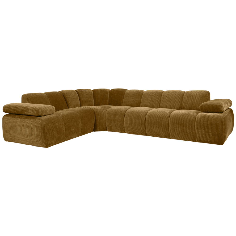 Kampinė sofa MOJO, kairė, medaus geltona