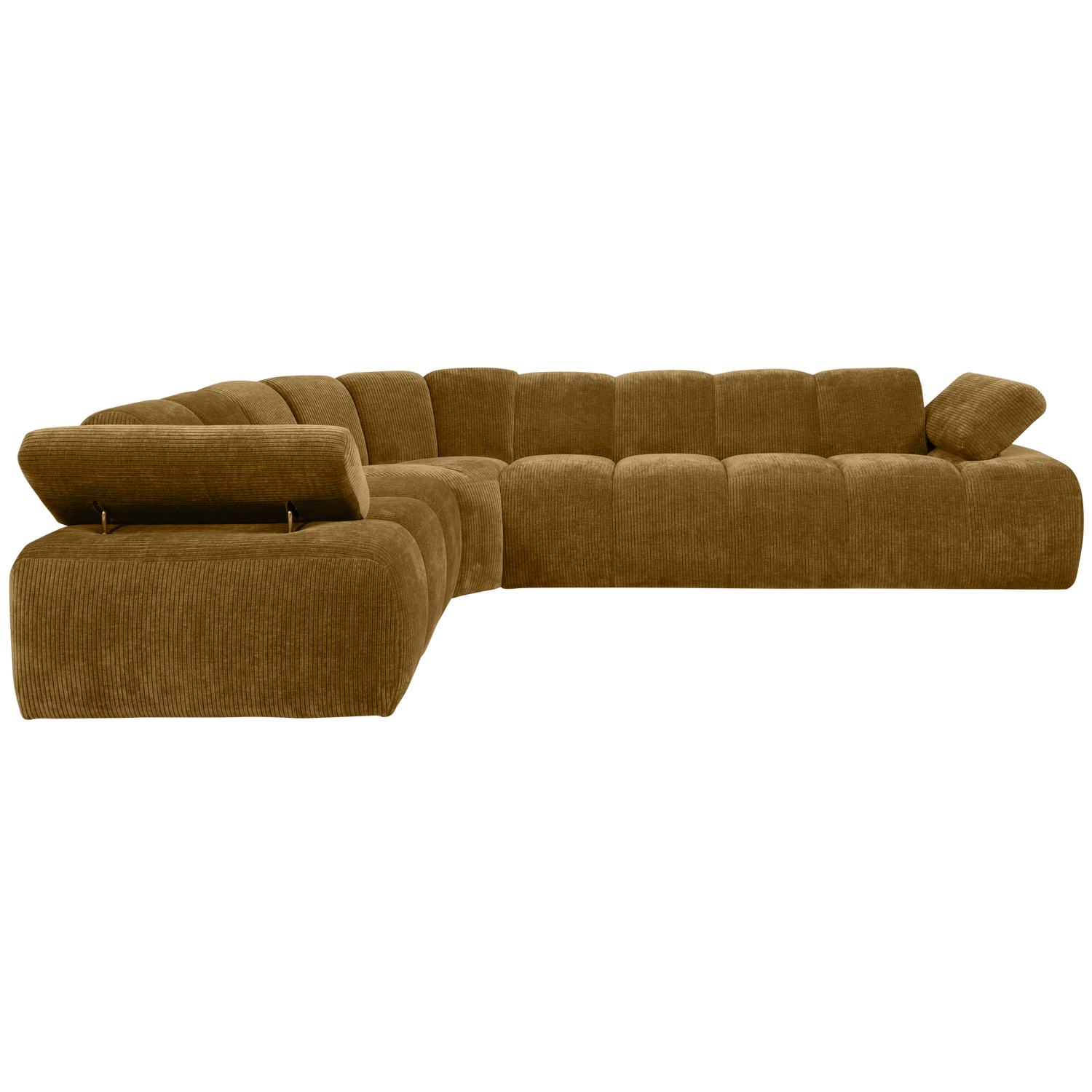 Kampinė sofa MOJO, kairė, medaus geltona