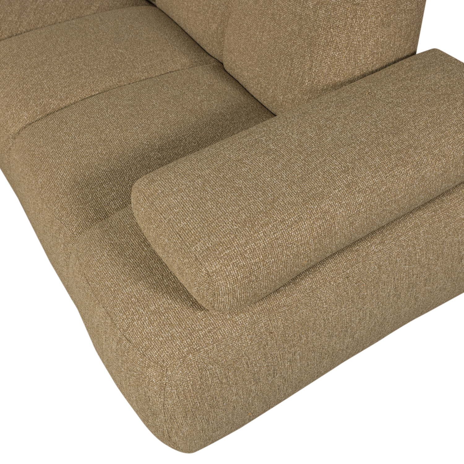 Corner sofa MOJO, right, bouclé, yellowish brown