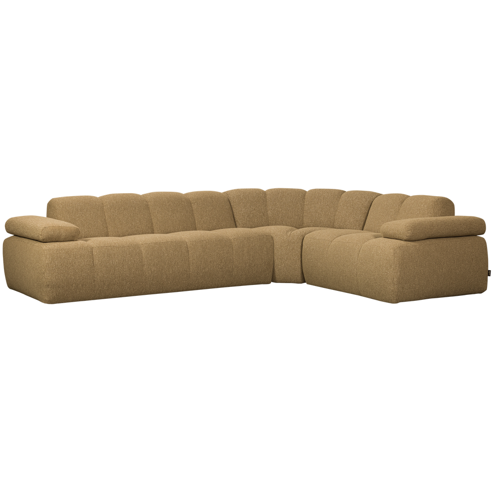 Corner sofa MOJO, right, bouclé, yellowish brown