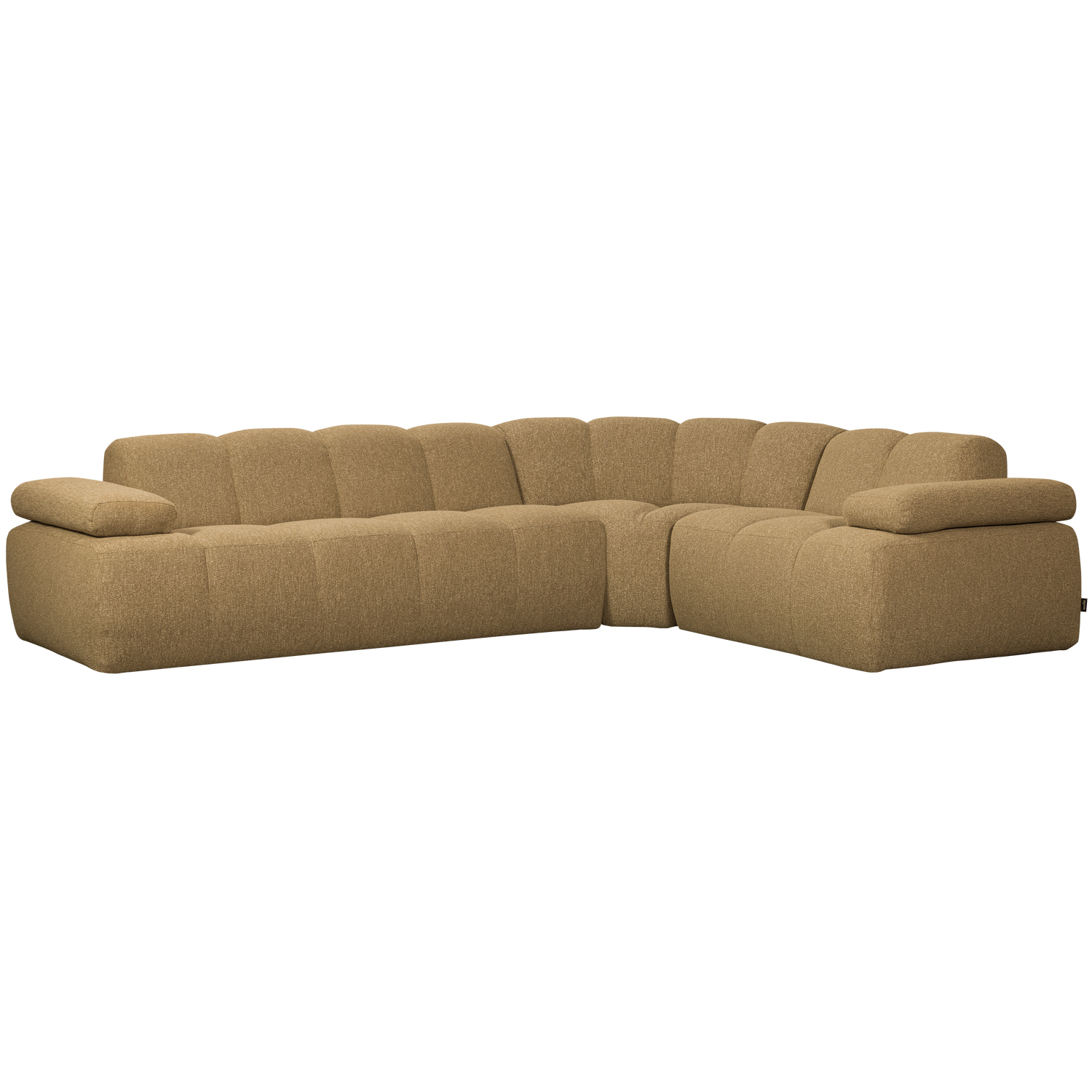 Corner sofa MOJO, right, bouclé, yellowish brown