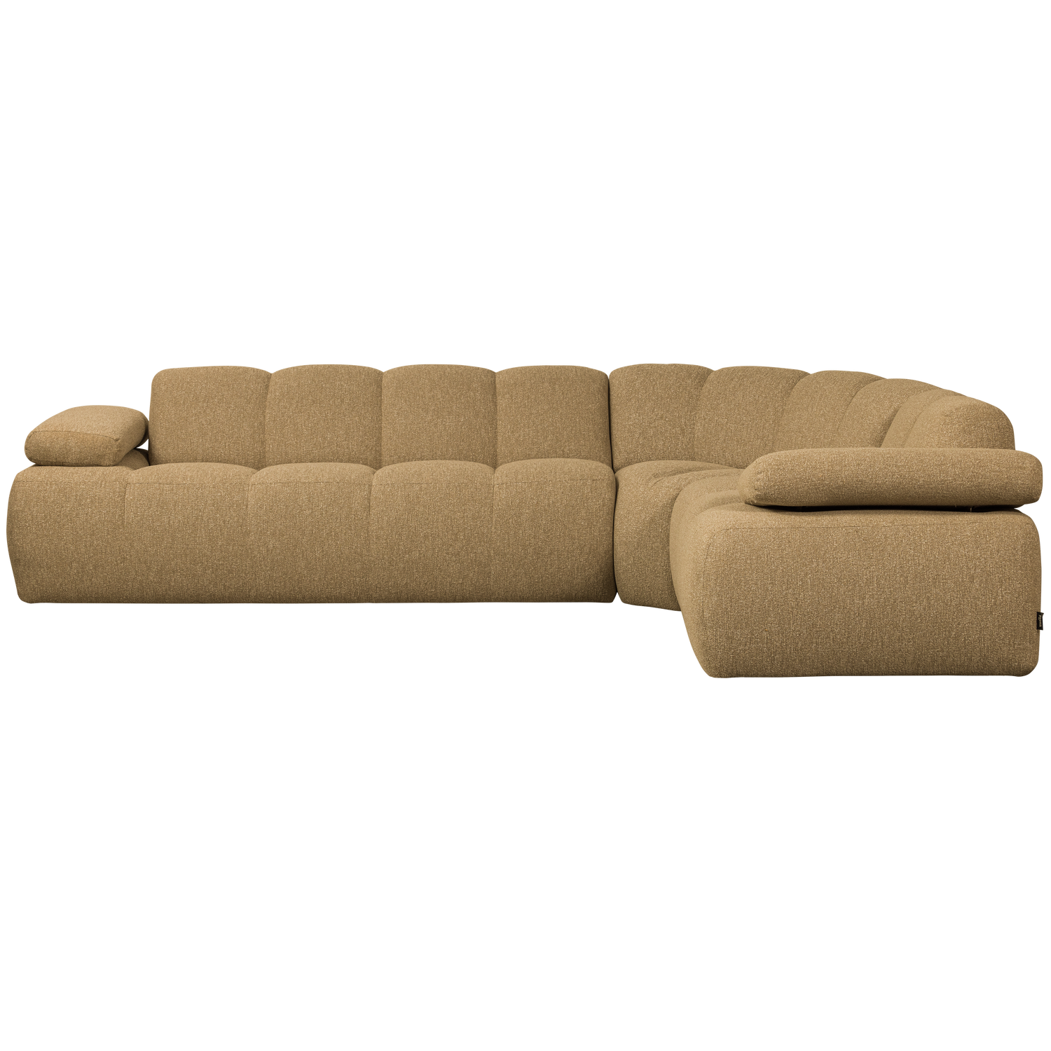 Corner sofa MOJO, right, bouclé, yellowish brown