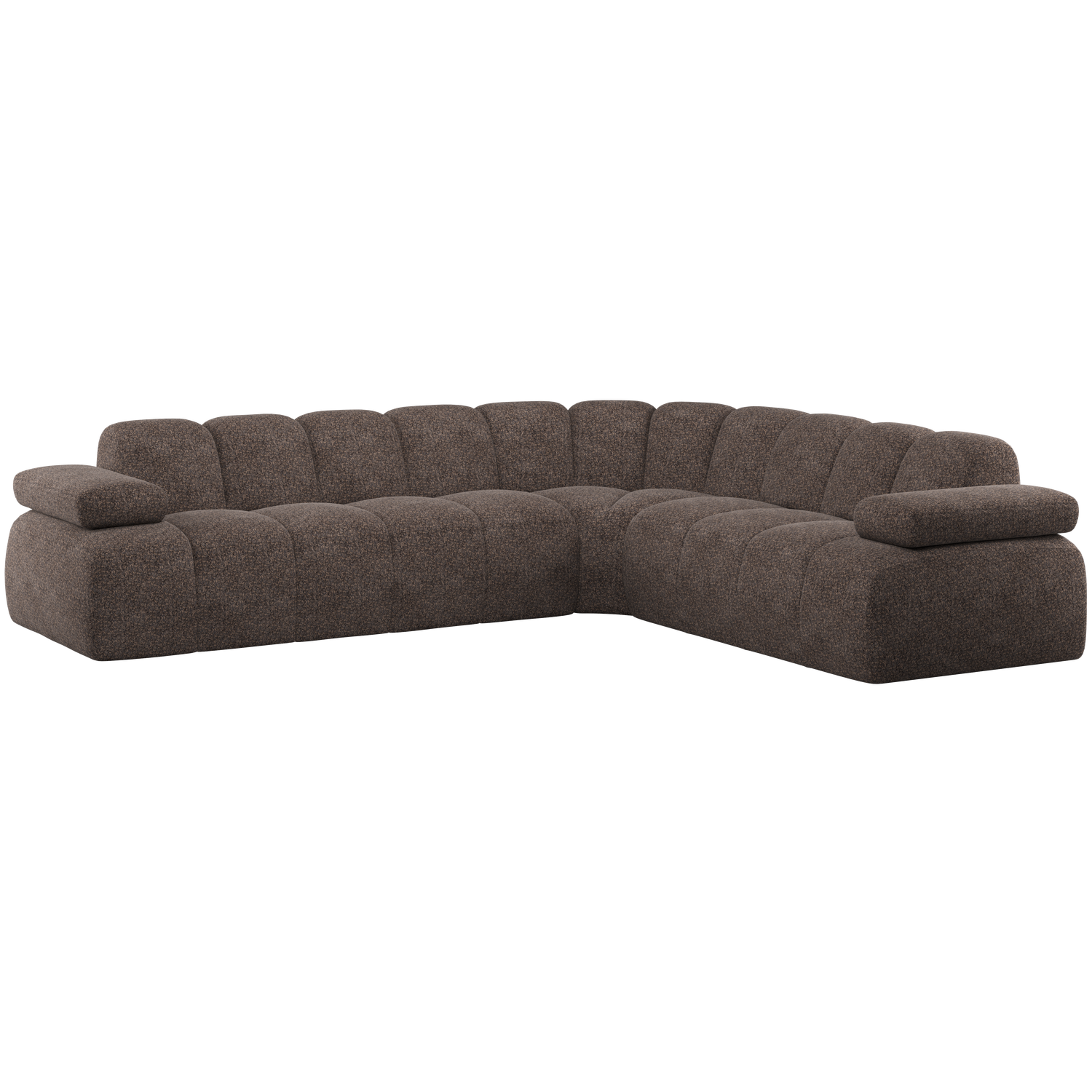 Kampinė sofa MOJO, dešinioji vilnonis ruda