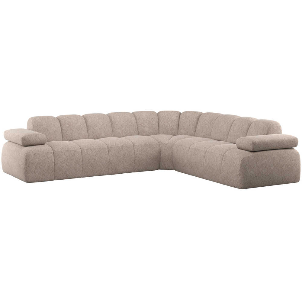 Kampinė sofa MOJO, dešinioji vilnonis tamsus smėlio