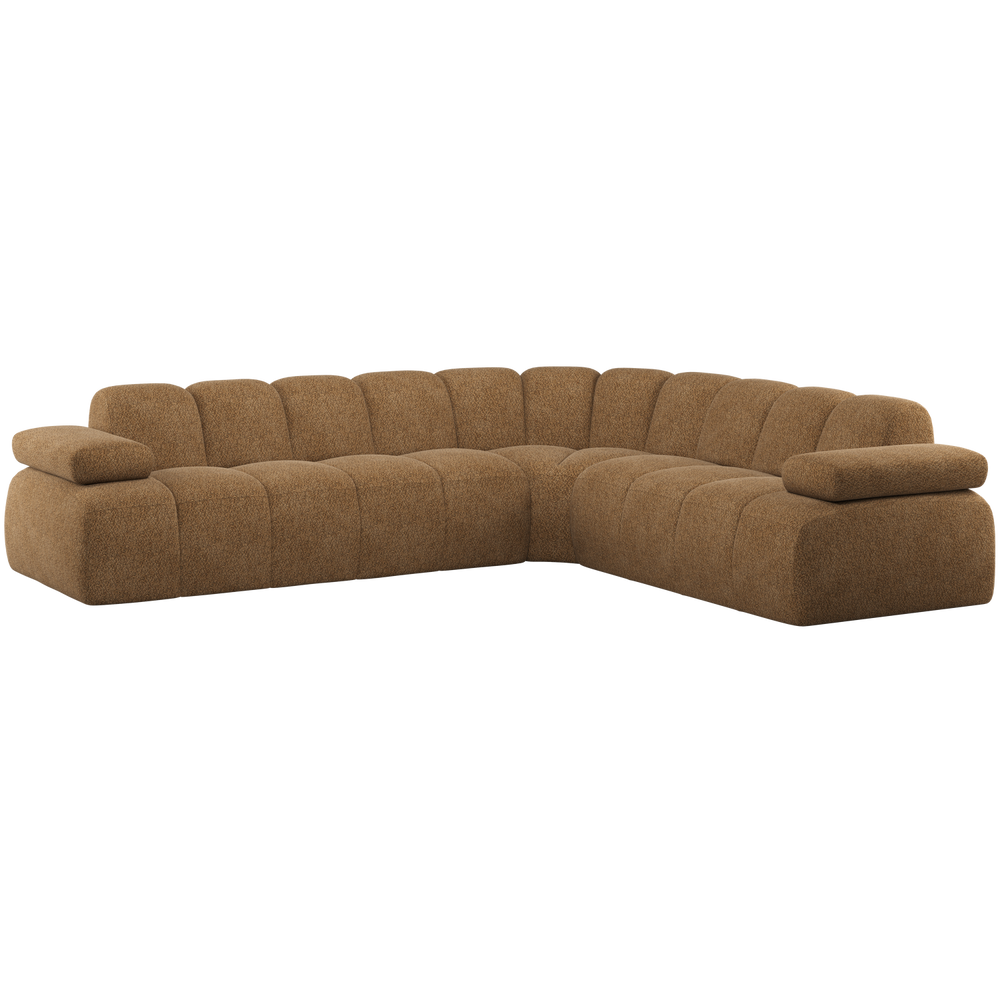 Kampinė sofa MOJO, dešinioji vilnonis medaus geltona