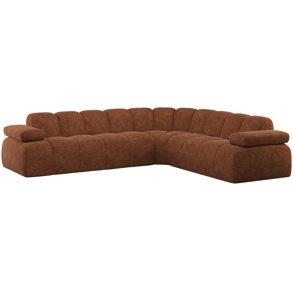 Kampinė sofa MOJO, dešinioji vilnonis rūdžių ruda