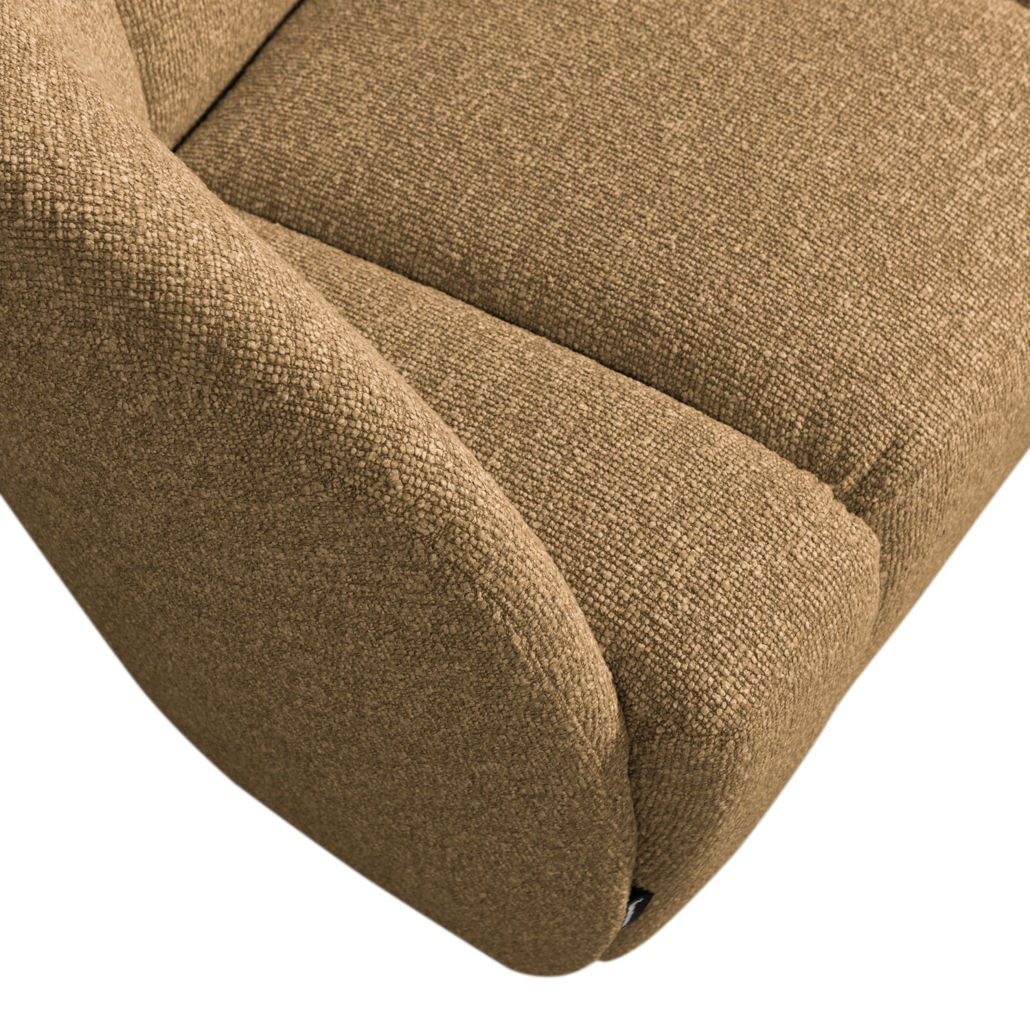 Two-seater MOJO element, no armrests, bouclé, yellow-brown melange
