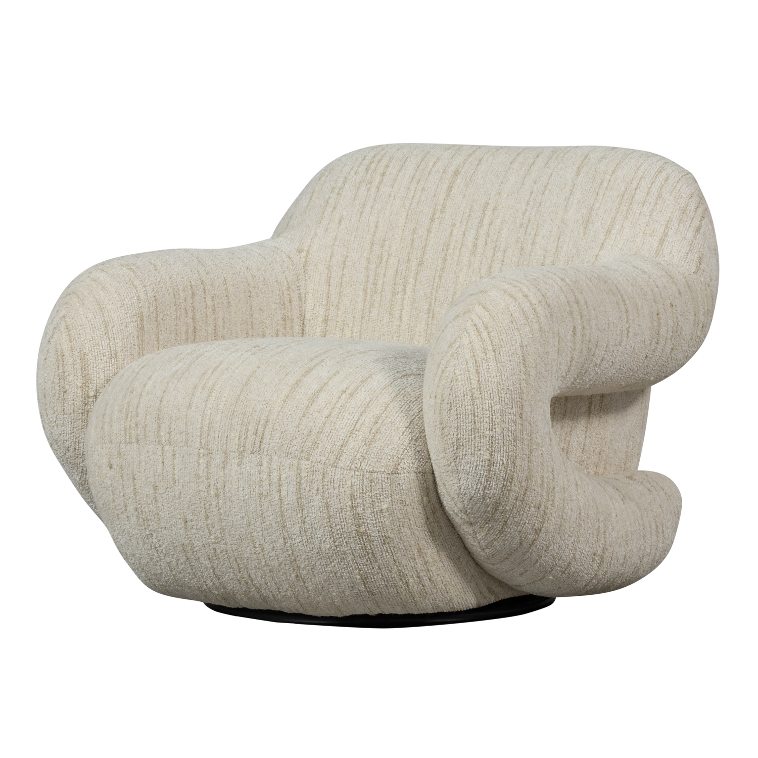 Fotelis FOLKE, šenilė natūrali melanžas