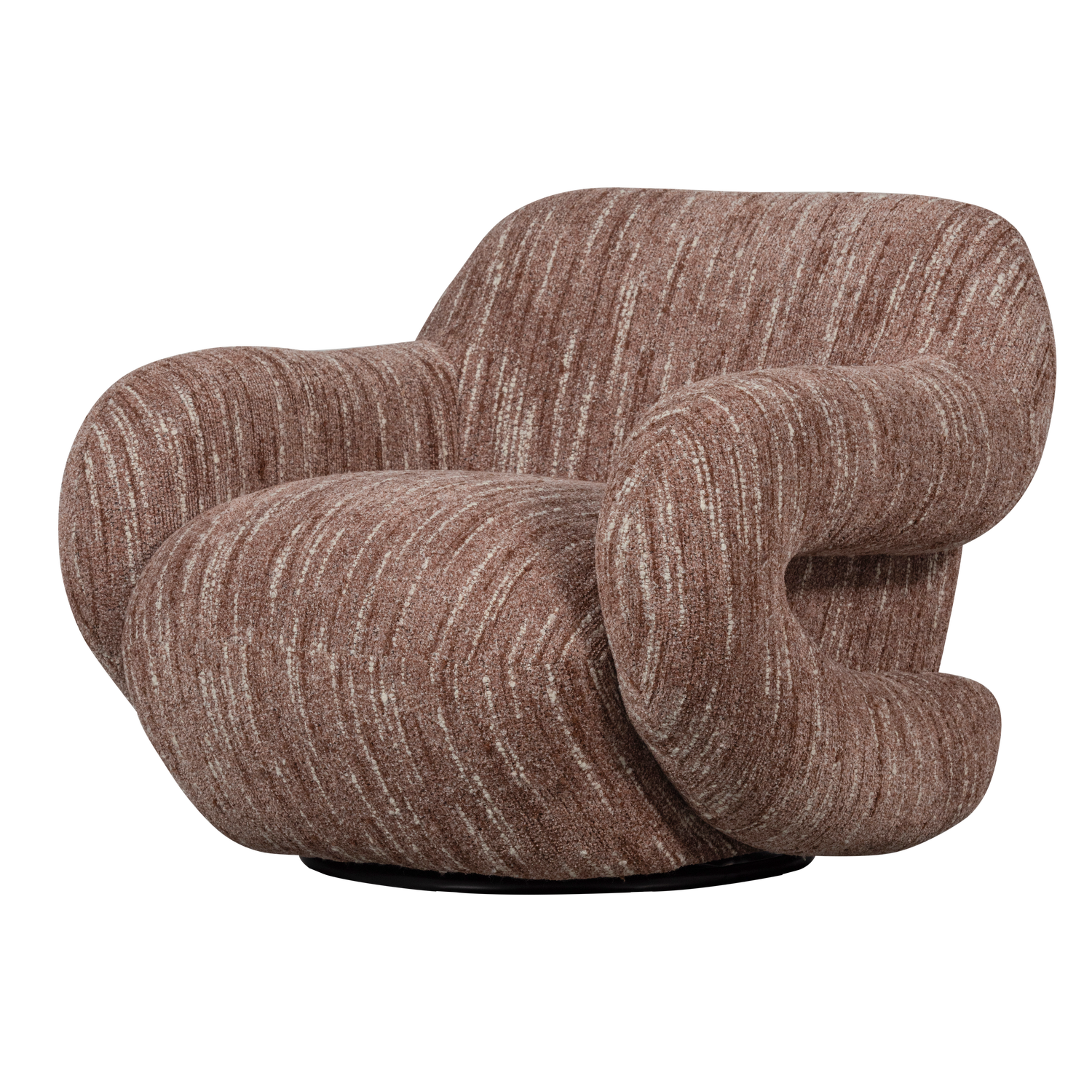 Fotelis FOLKE, šenilė sena rožė melanžas