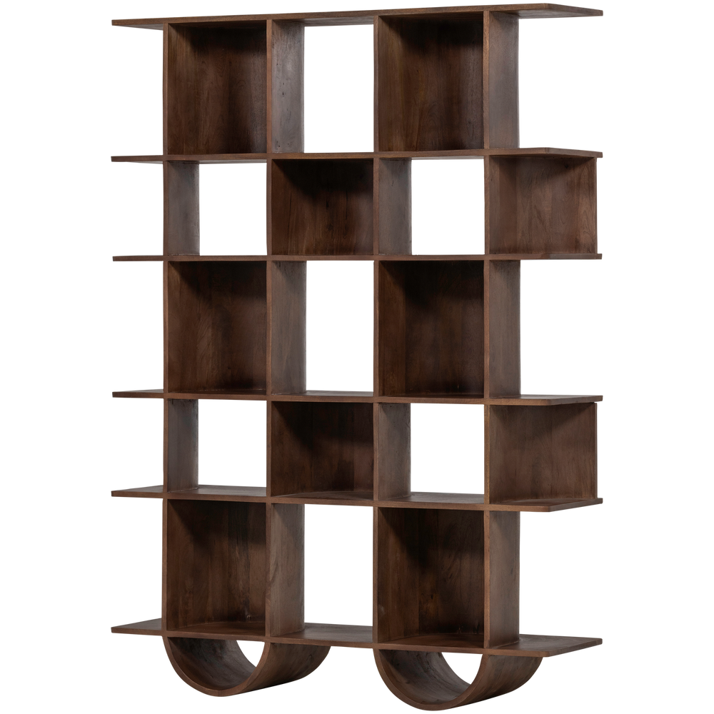 Knygų lentyna SINNE, mango mediena, riešuto spalva