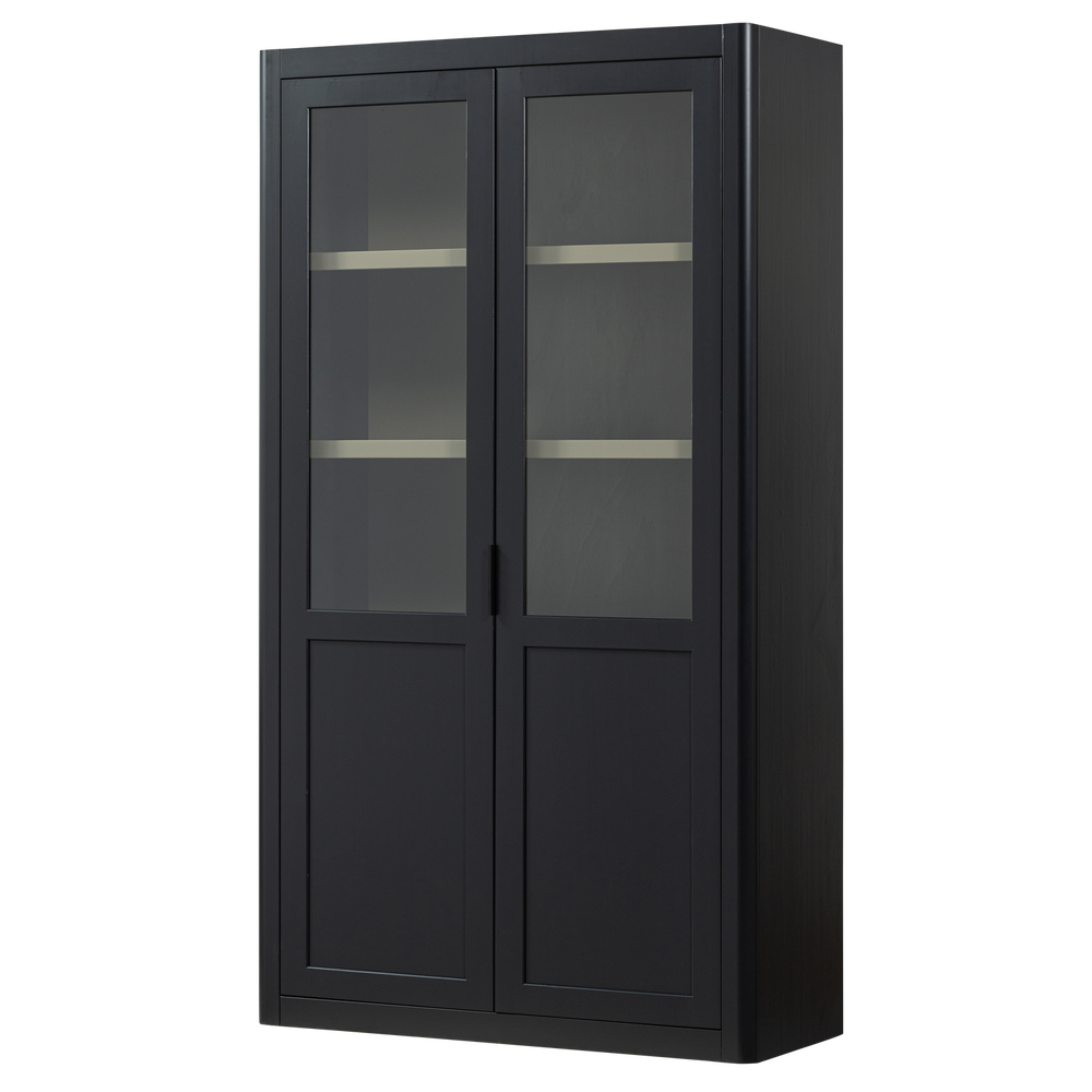 GUNNAR SHOWCABINET PINE MATTE BLACK/MUD [fsc]