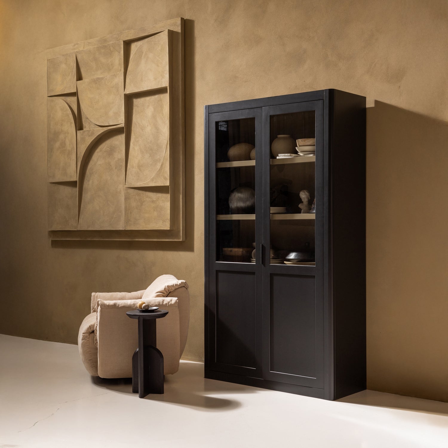 Supamas fotelis BAGGY, austas šenilo audinys