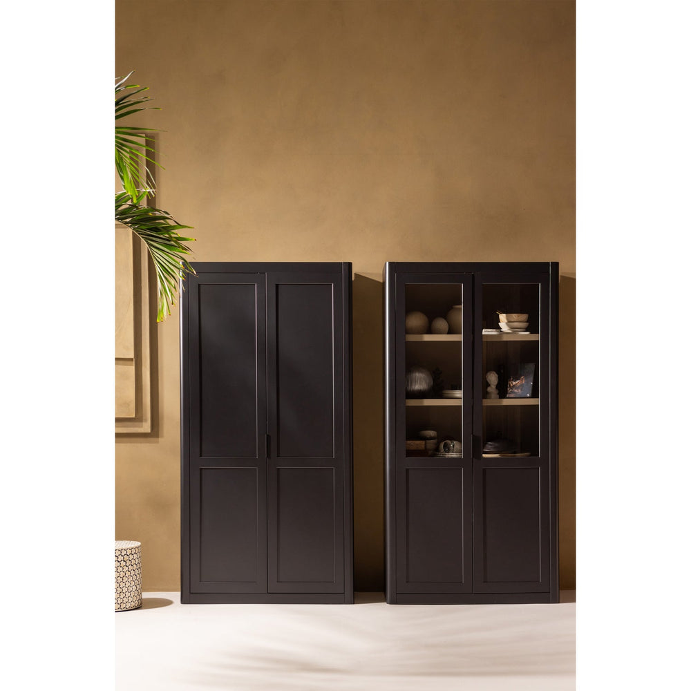 GUNNAR SHOWCABINET PINE MATTE BLACK/MUD [fsc]