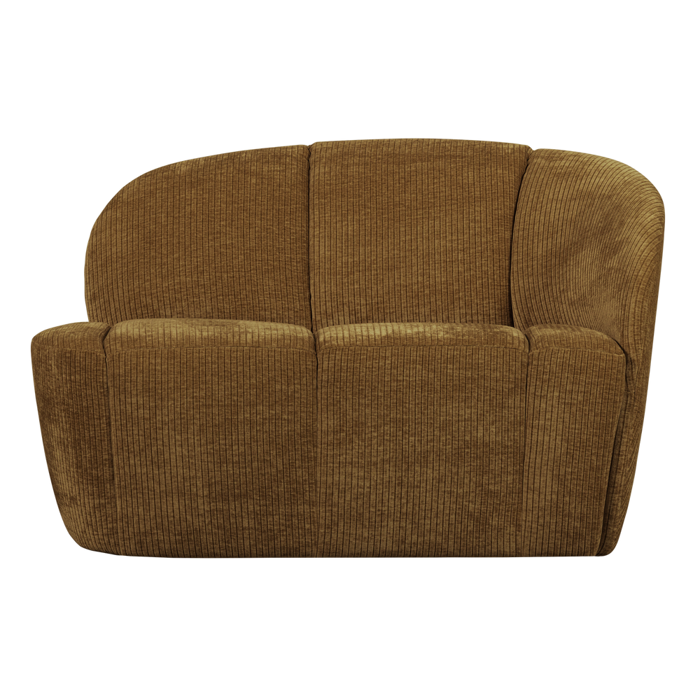 Two-seater Element With Armrest MOJO, right, honey yellow ribbed fabric
