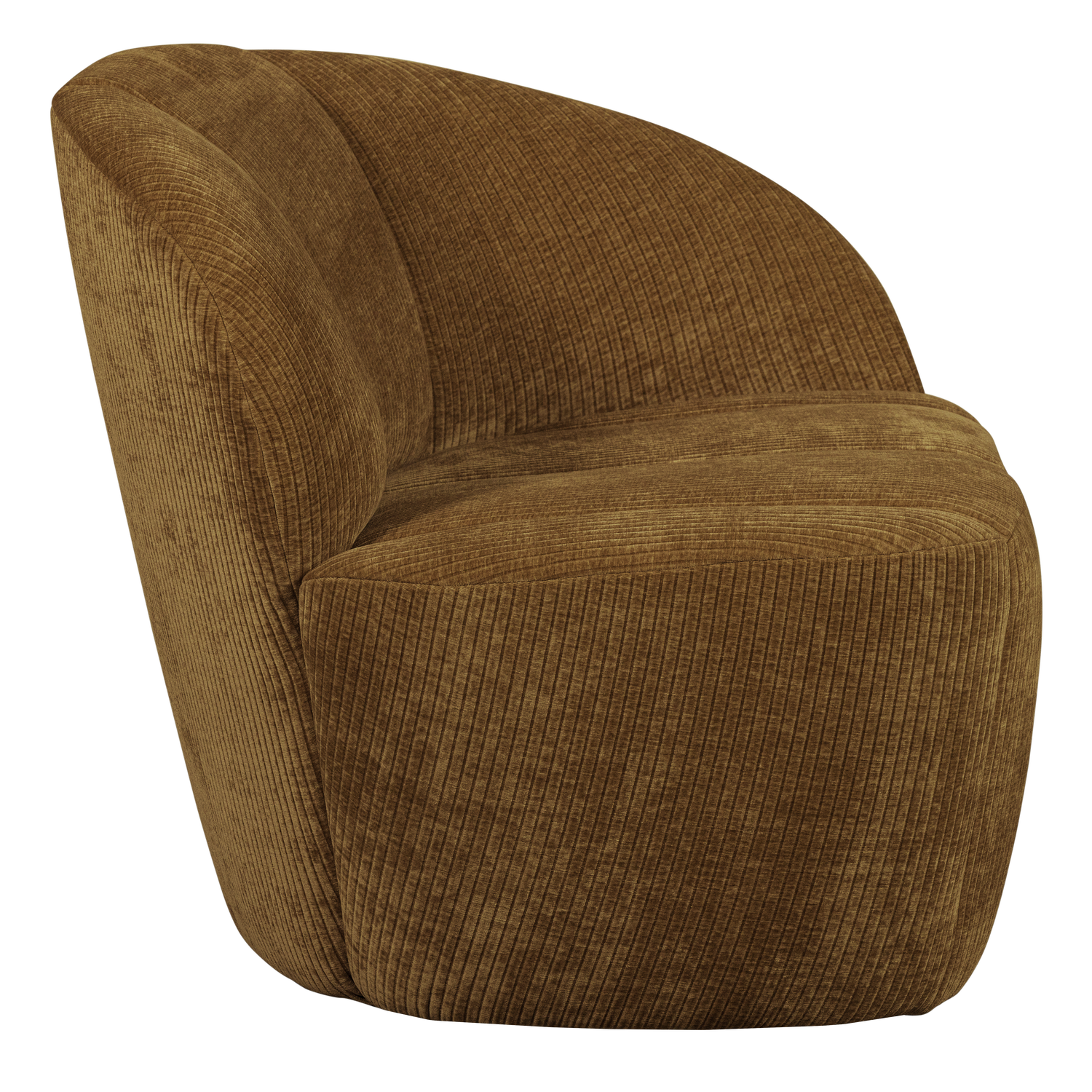 Two-seater Element With Armrest MOJO, right, honey yellow ribbed fabric