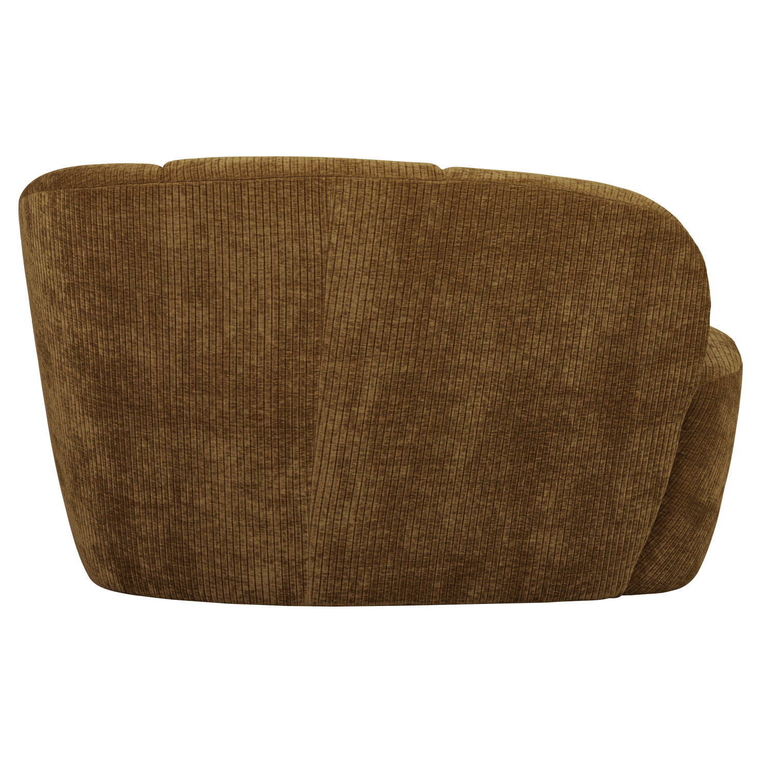 Two-seater Element With Armrest MOJO, right, honey yellow ribbed fabric