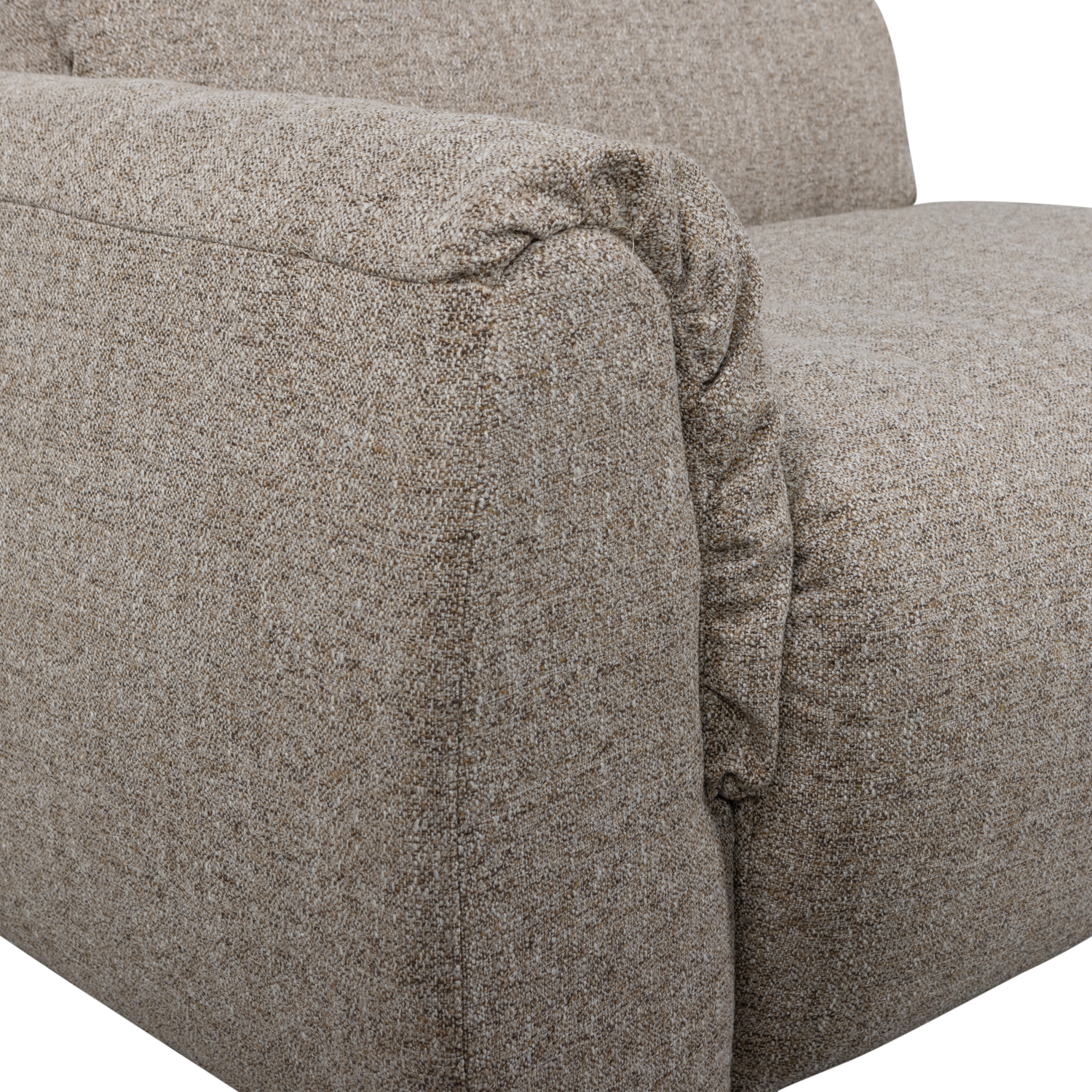 Kampinė sofa BAGGY, kairė, austas audinys, ruda spalva