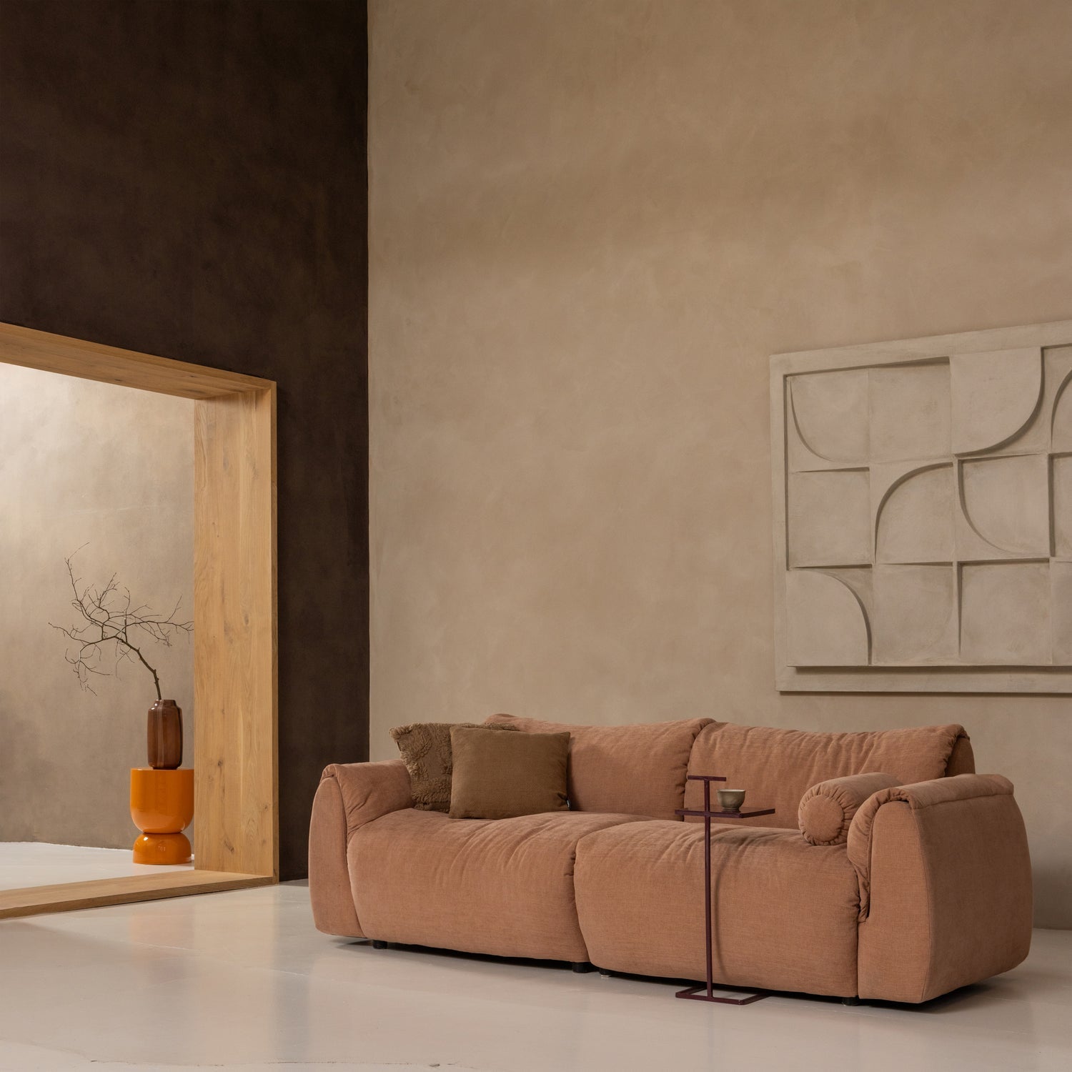 Dekoratyvinė pagalvėlė BAGGY, austo šenilo audinys, senovinė rožinė