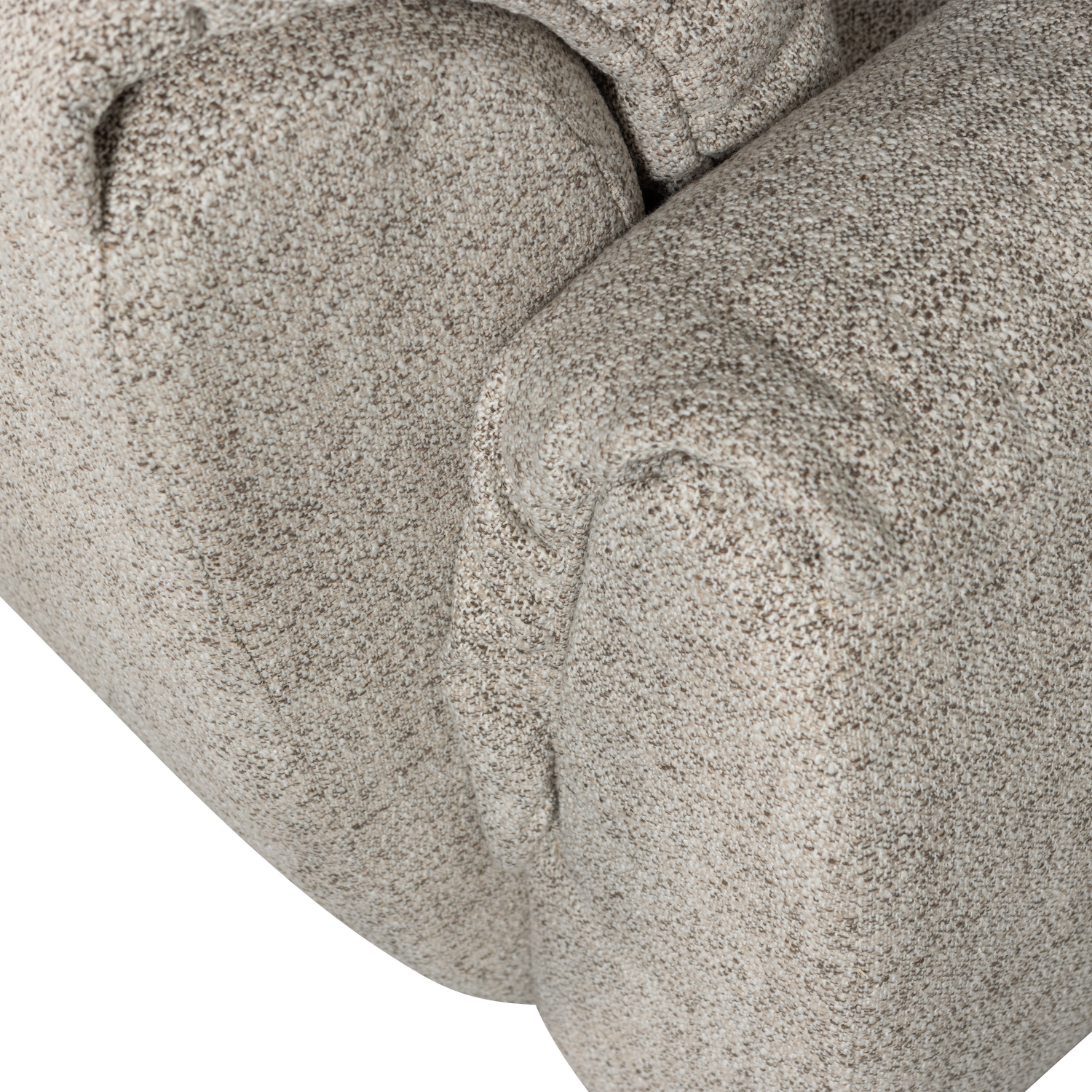 Fotelis BAGGY, austas audinys, natūralus melanžas