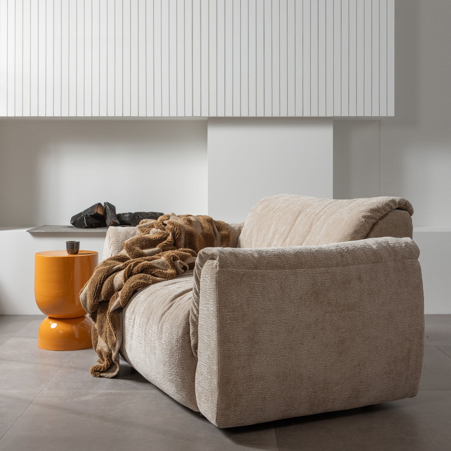 Fotelis BAGGY, 3D šenilo audinys