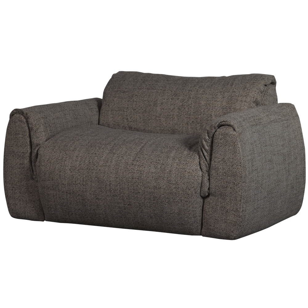 Armchair BAGGY, woven fabric, warm gray melange