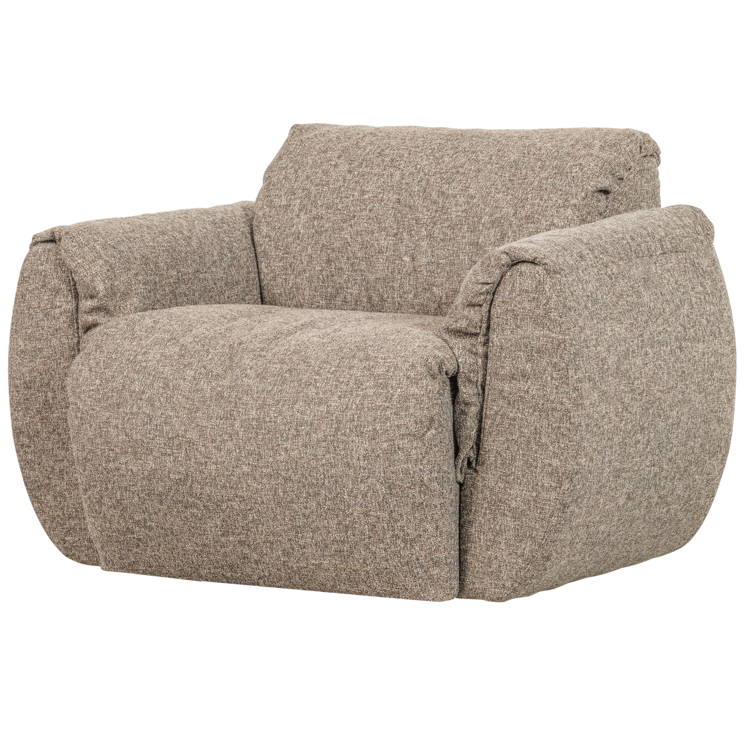 Supamas fotelis BAGGY, austo audinio, ruda spalva